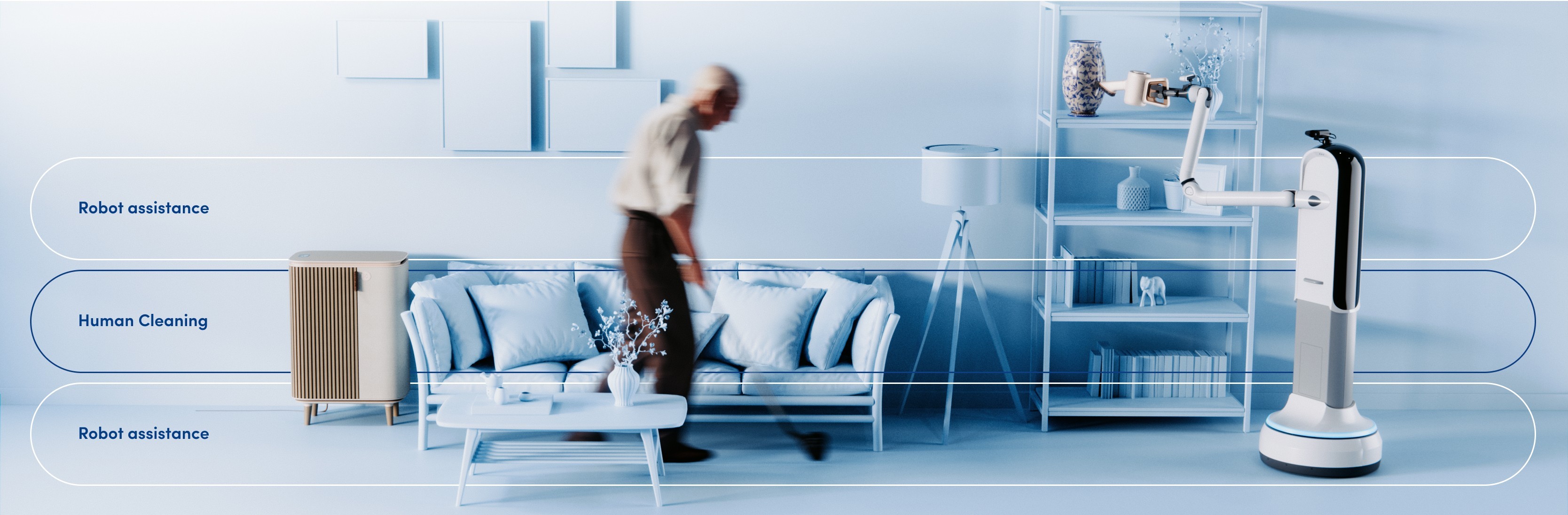 Human-robot collaboration in cleaning